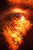 Eye graphic with binary data